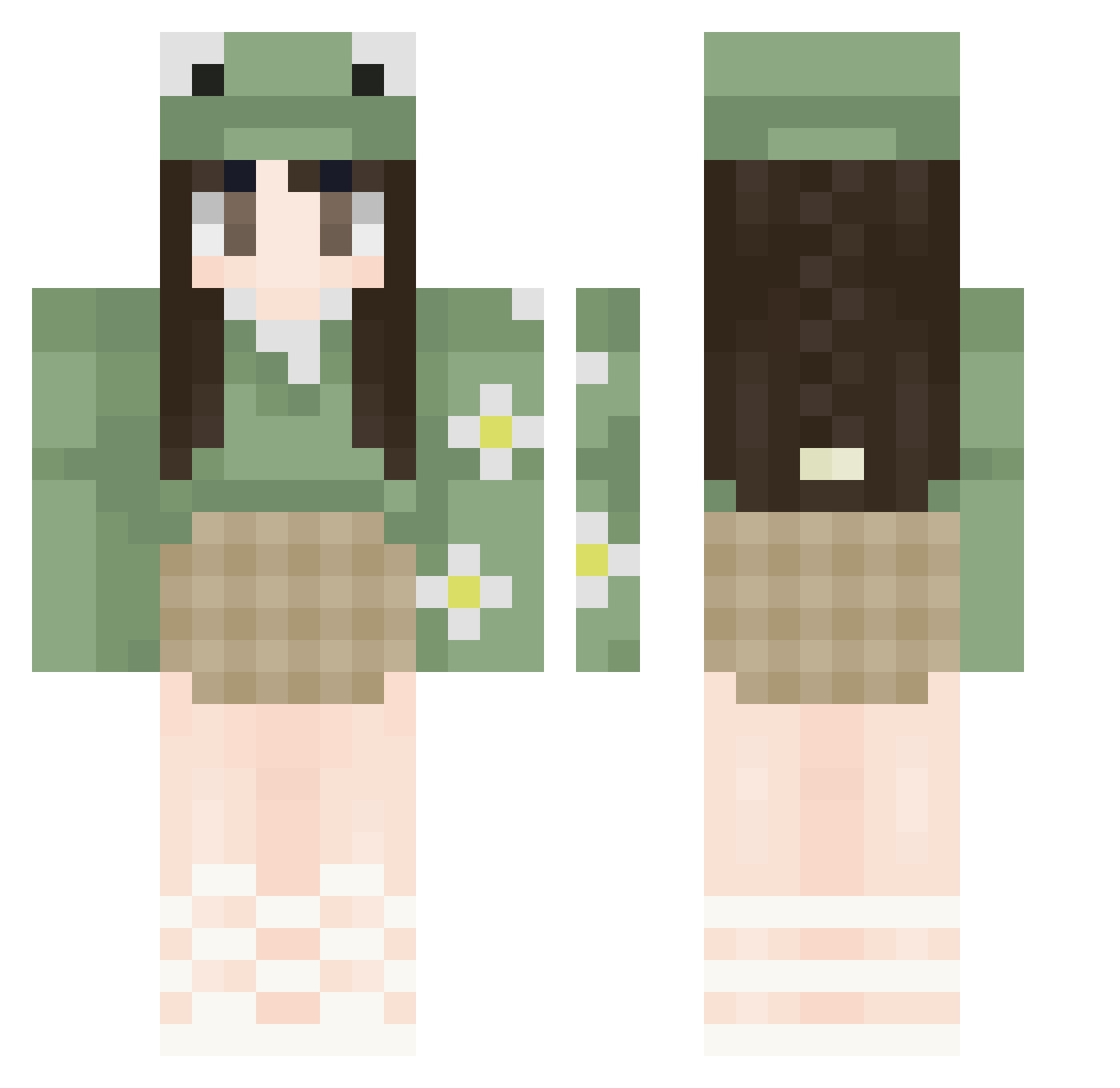 onefornone Minecraft skin, front and back view