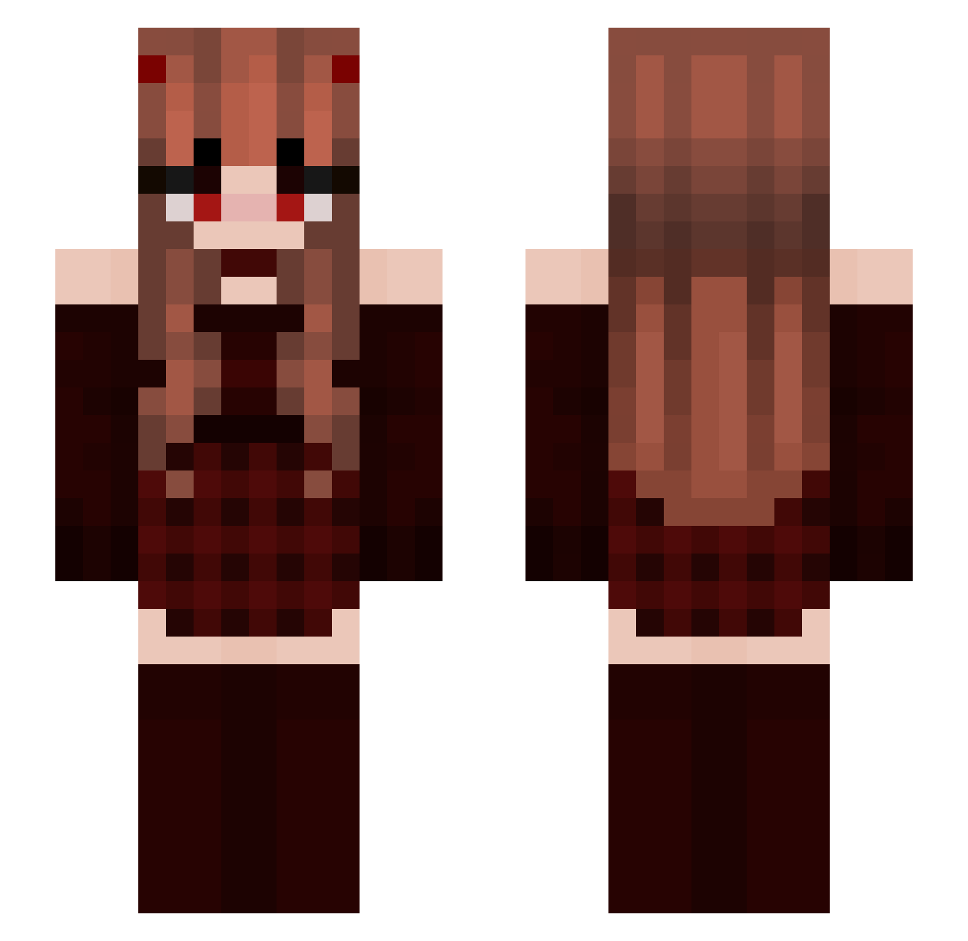 lucycsgo Minecraft skin, front and back view