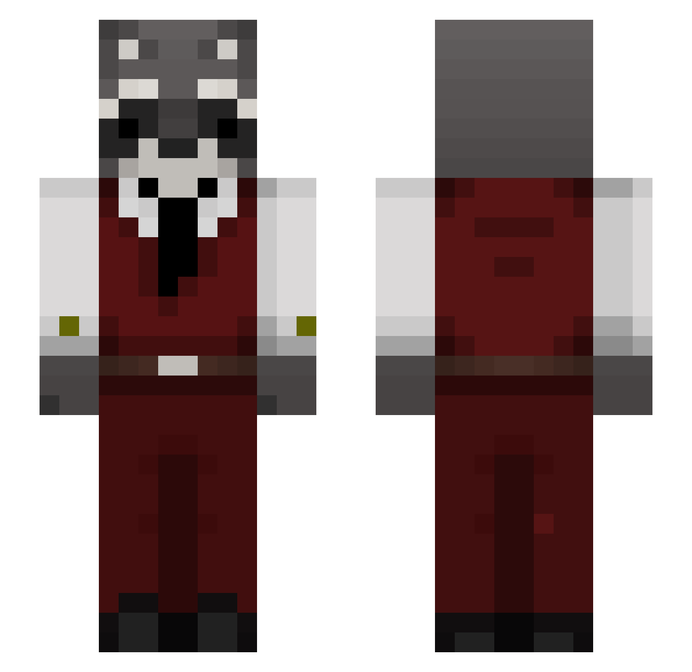 blvcklotvs Minecraft skin, front and back view