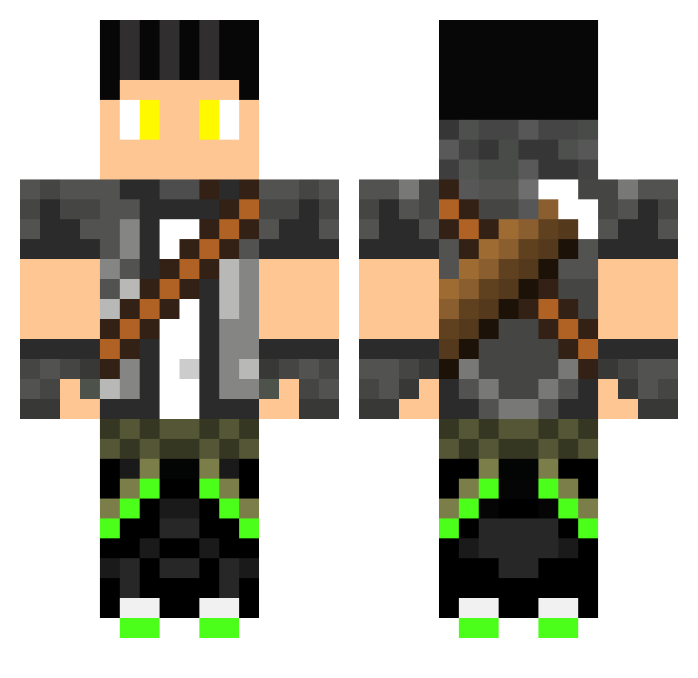 RenDaMental Minecraft skin, front and back view