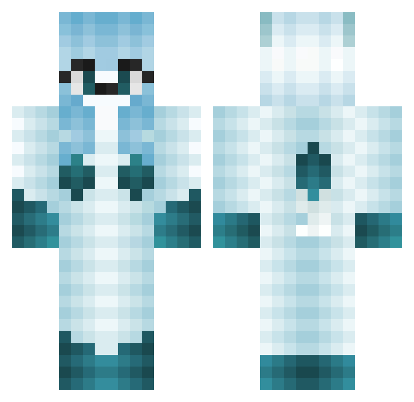 Thibbothy Minecraft skin, front and back view