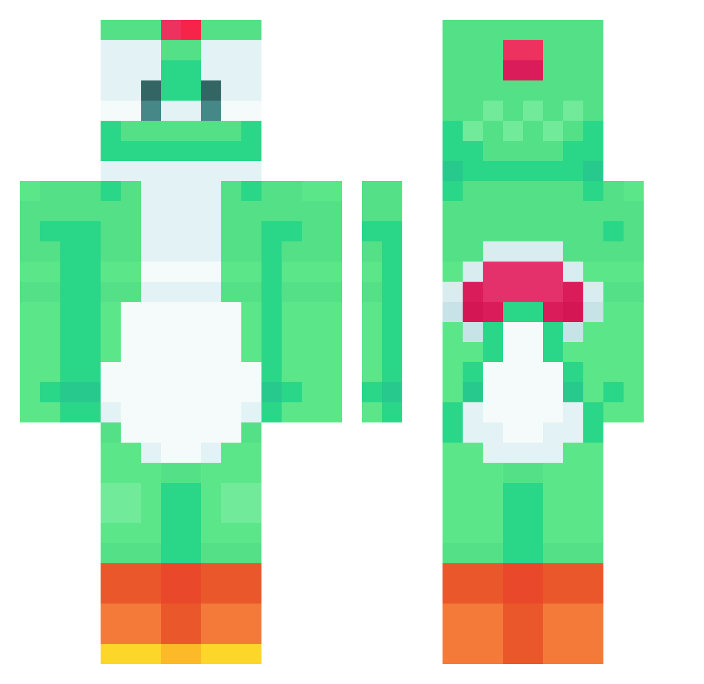 Dominoy345 Minecraft skin, front and back view