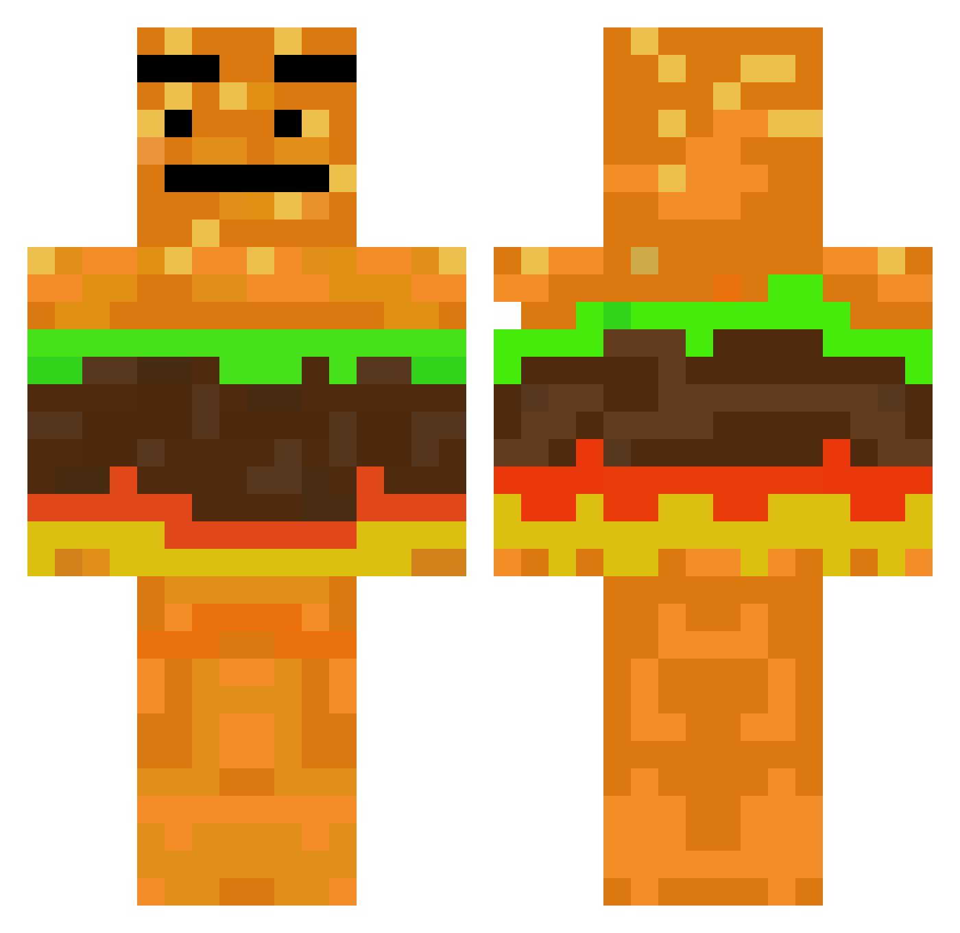 Socklessness - cheeseburger Minecraft skin