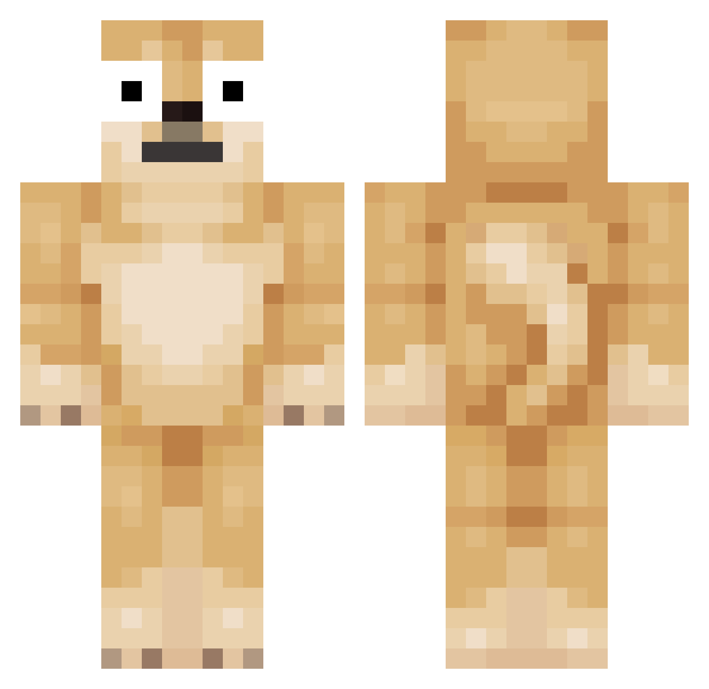 TNTOMMY Minecraft skin, front and back view