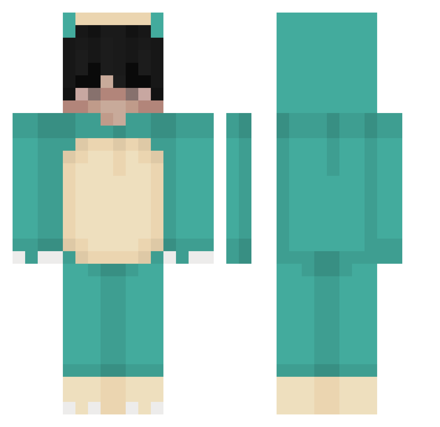 Eafe Minecraft skin, front and back view