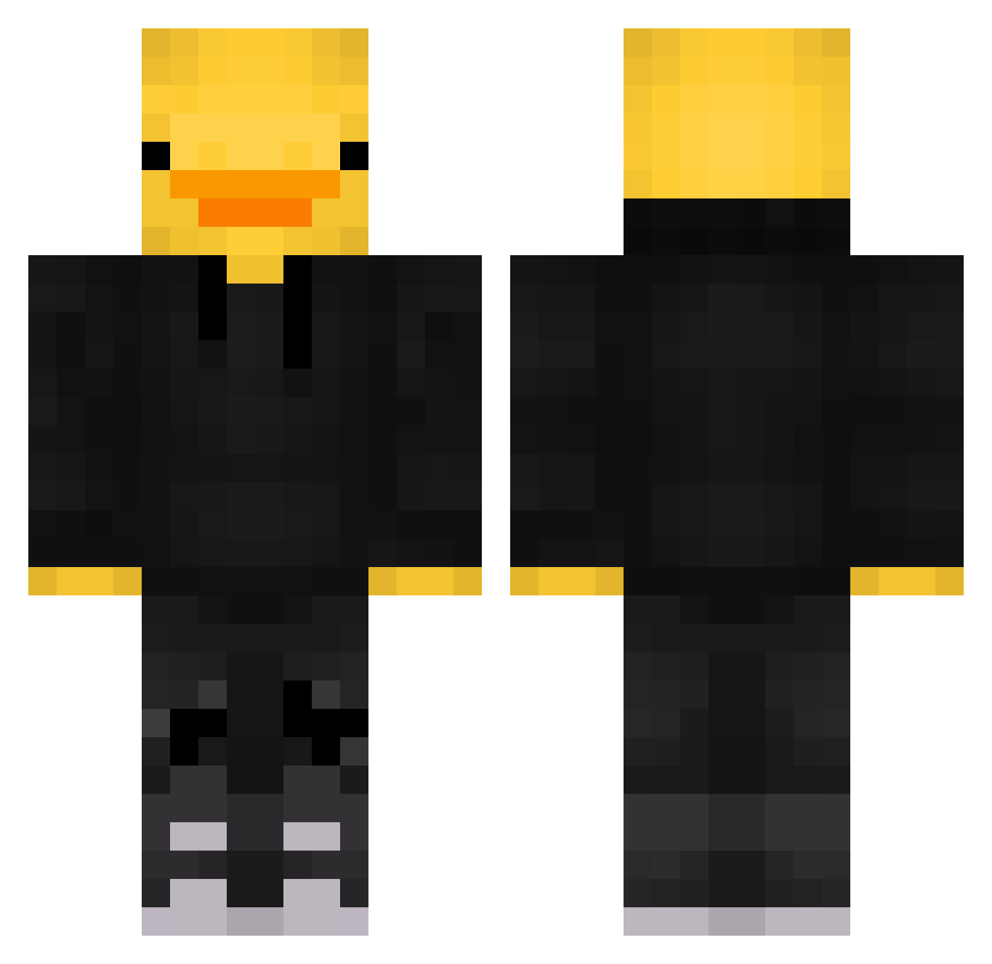 xkaapi Minecraft skin, front and back view