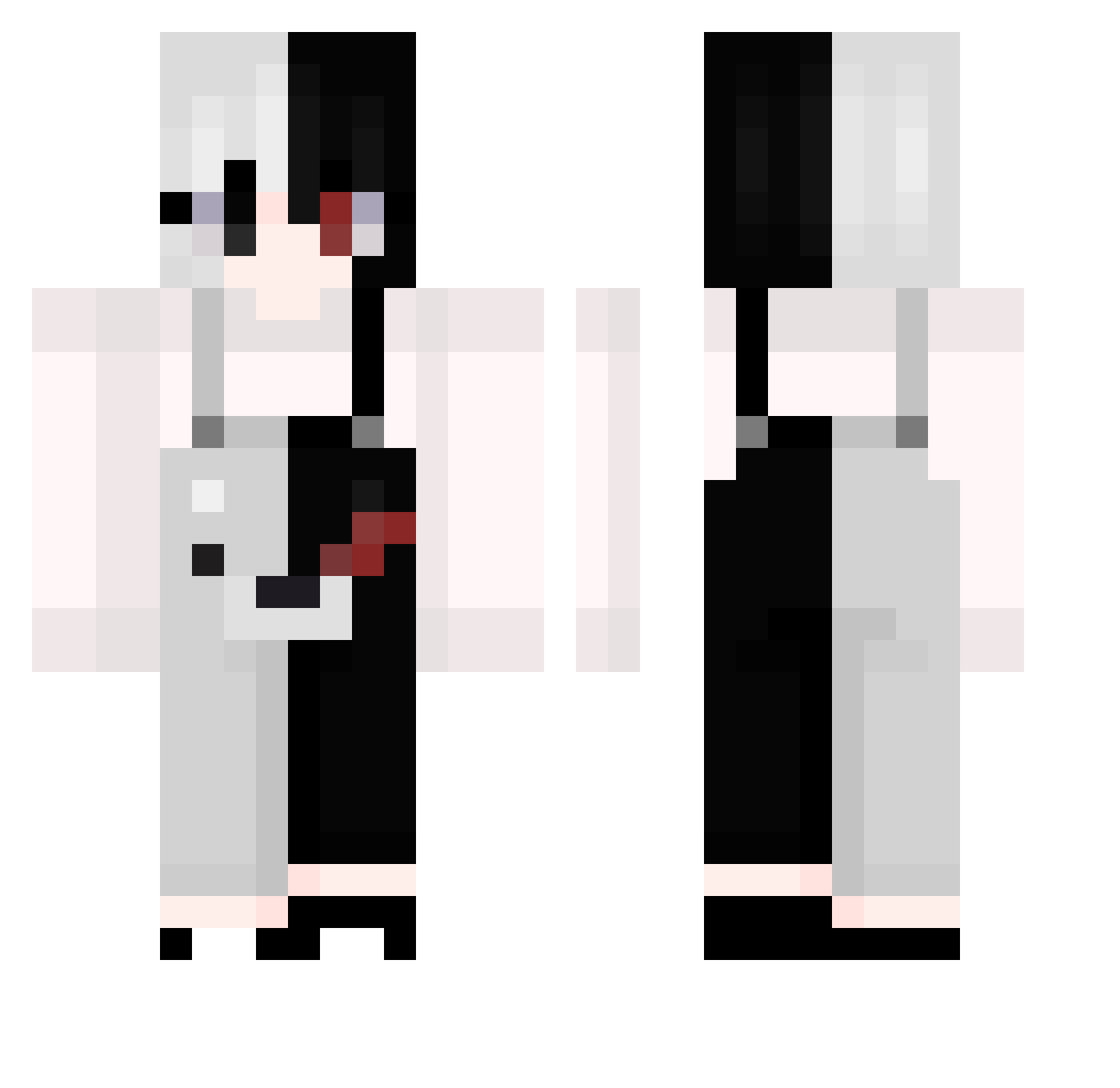 Lakkie Minecraft skin, front and back view
