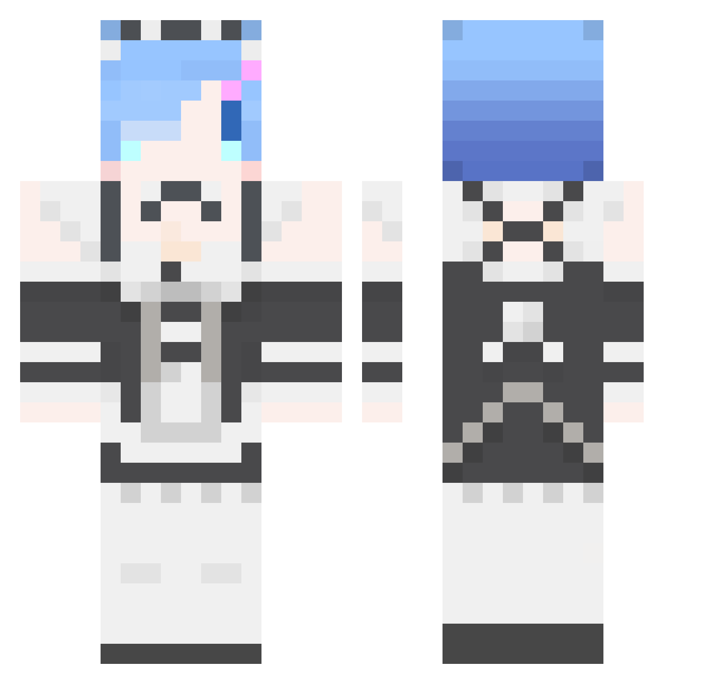 risingarrow Minecraft skin, front and back view