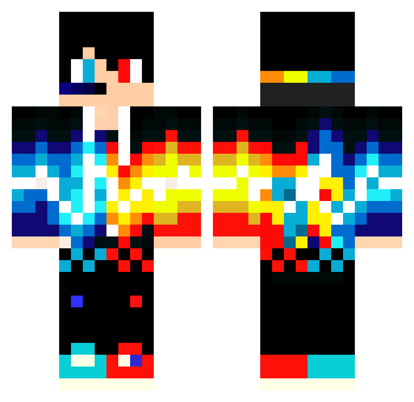 TpaBKa6123 Minecraft skin, front and back view