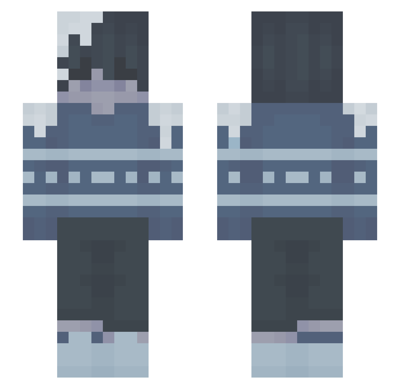 regelate Minecraft skin, front and back view