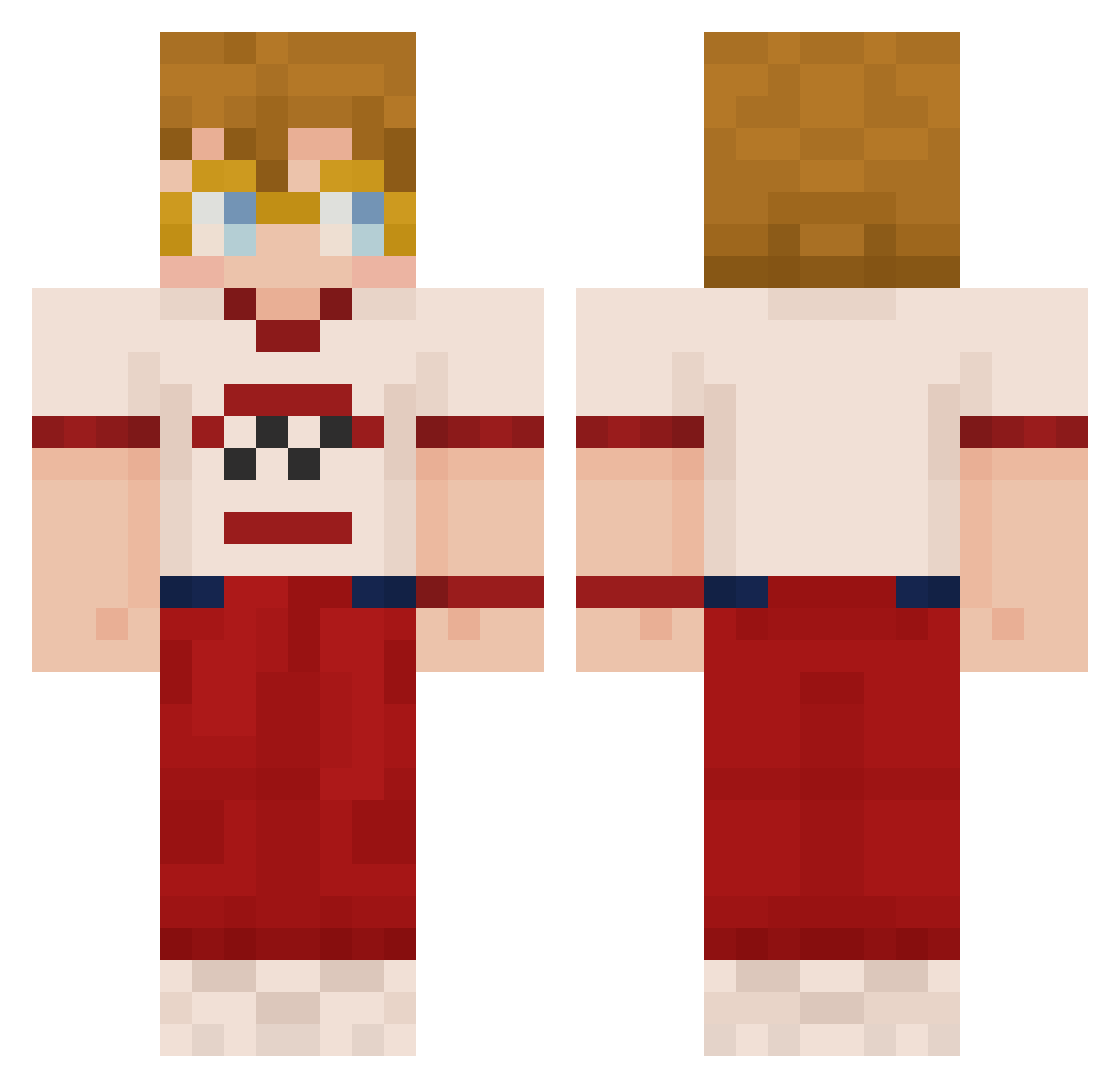 ThreeWhiteDogs Minecraft skin, front and back view