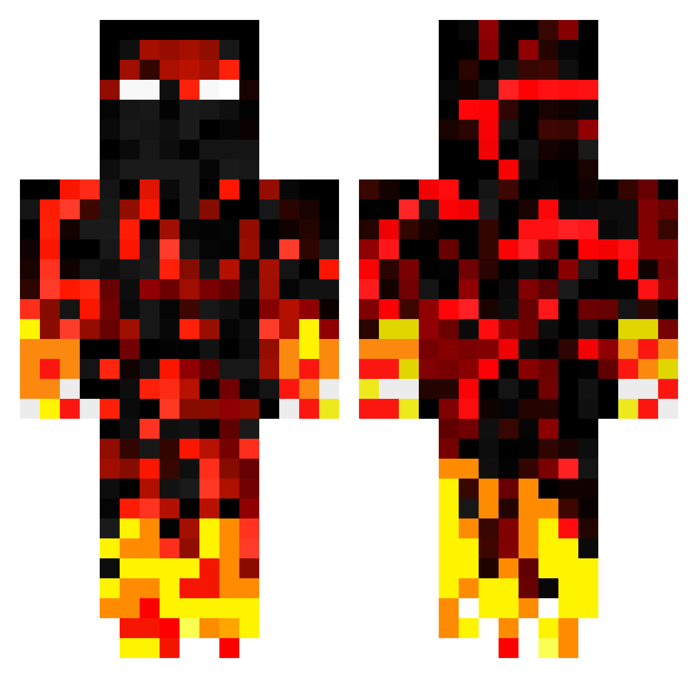 Redblaze37 Minecraft skin, front and back view