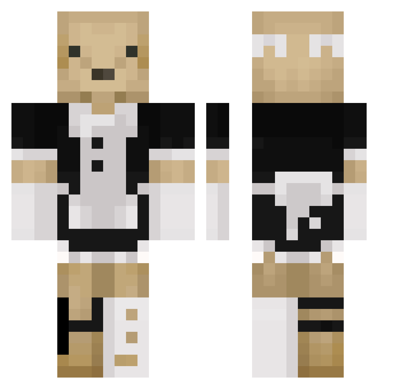 Danislc Minecraft skin, front and back view