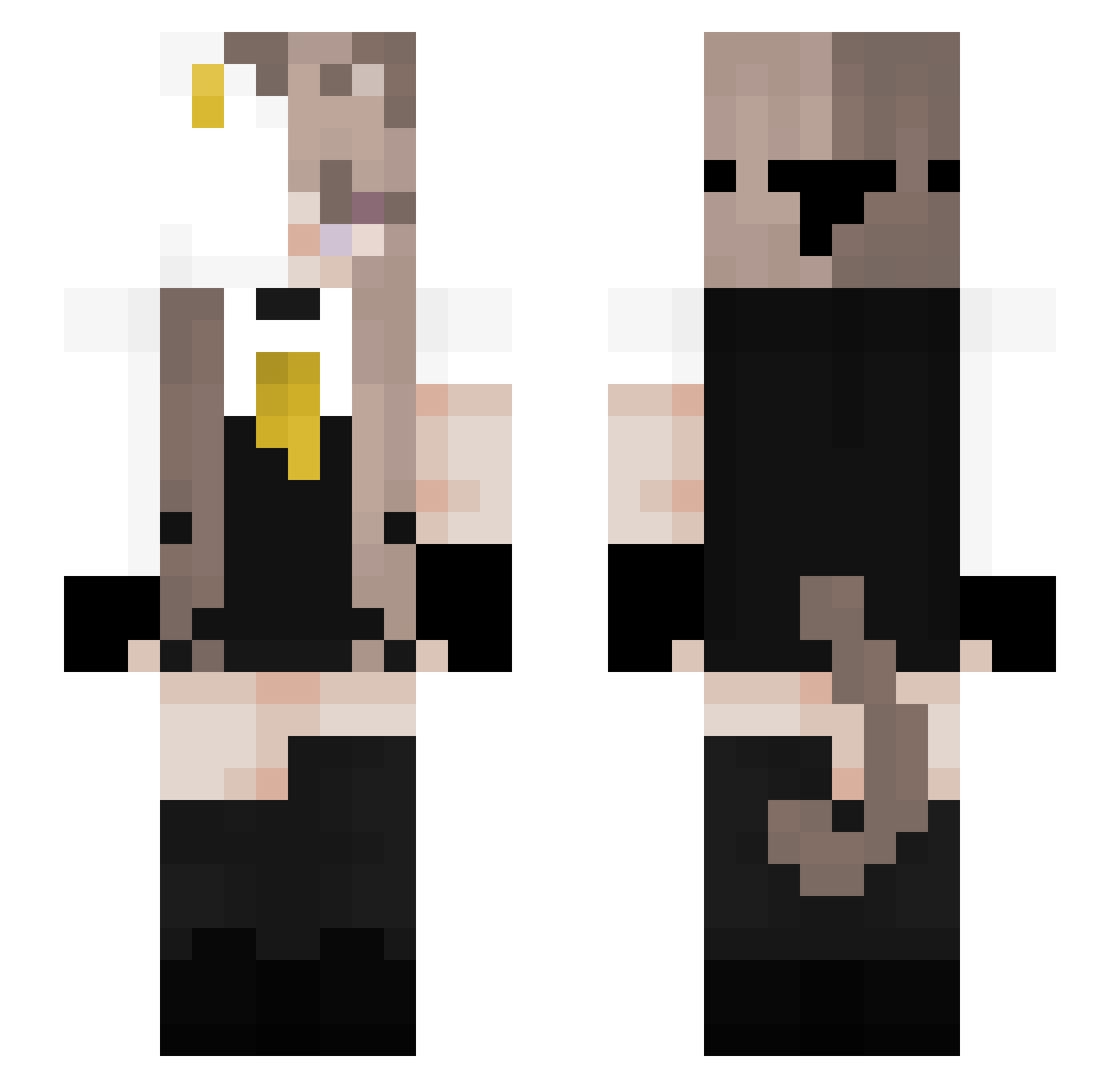 Milkgreens_TW Minecraft skin, front and back view