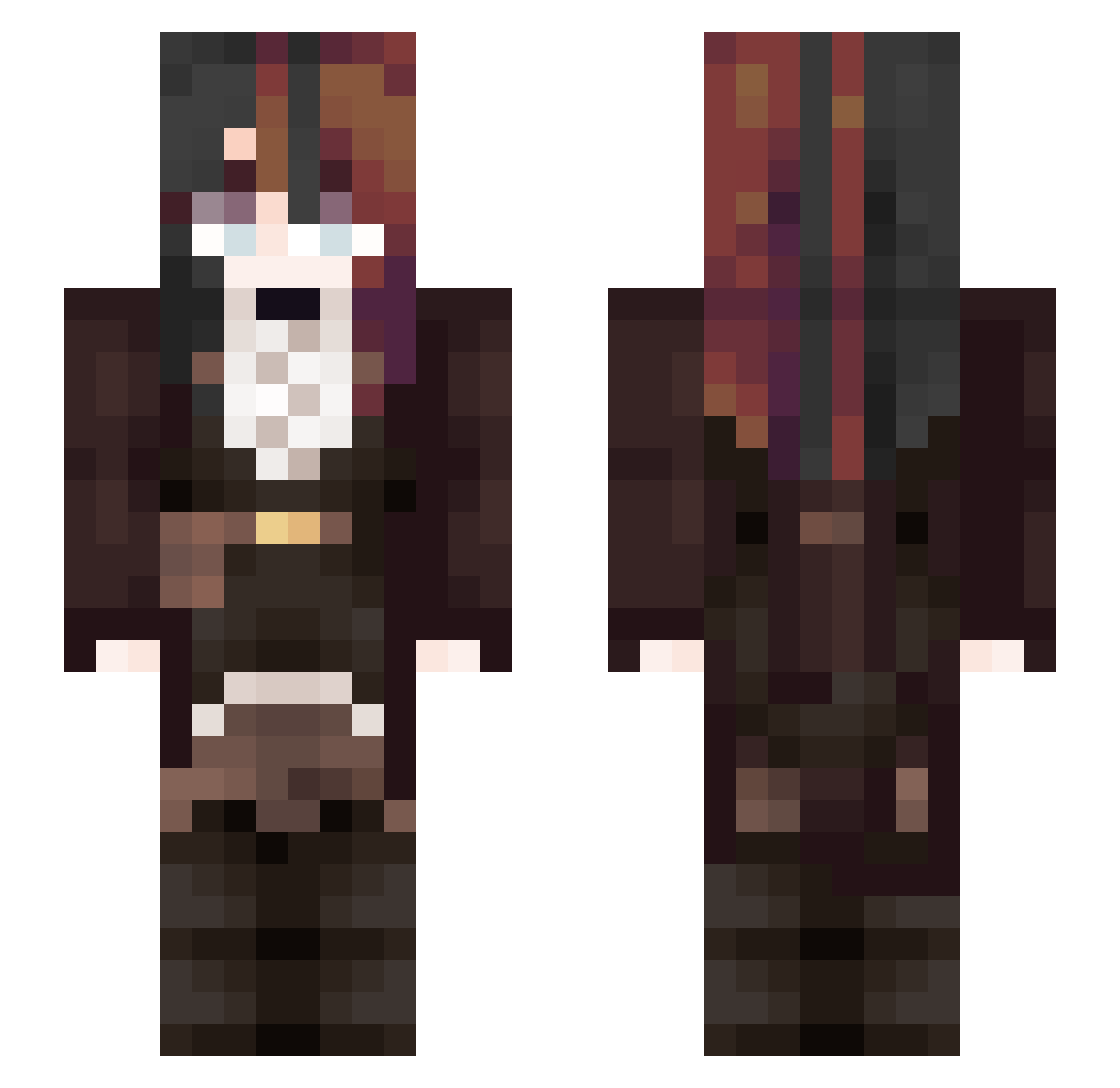 Inpat777 Minecraft skin, front and back view