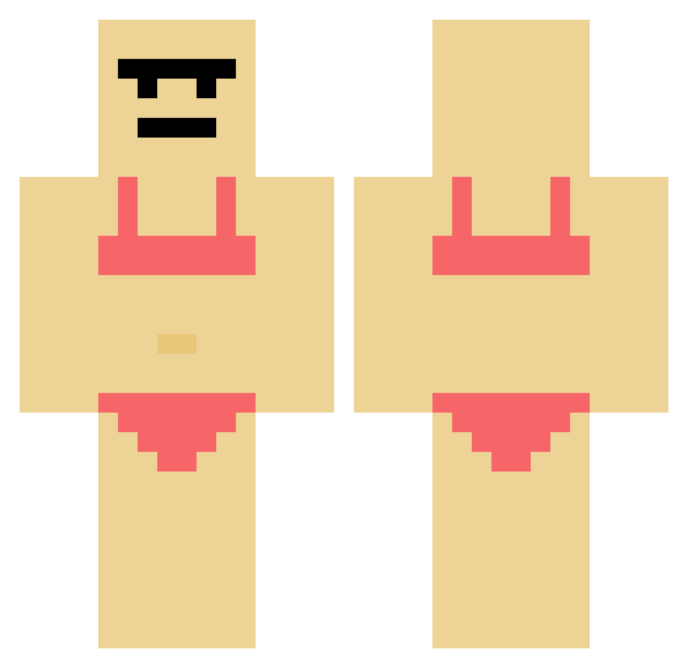 Harpic1 Minecraft skin, front and back view