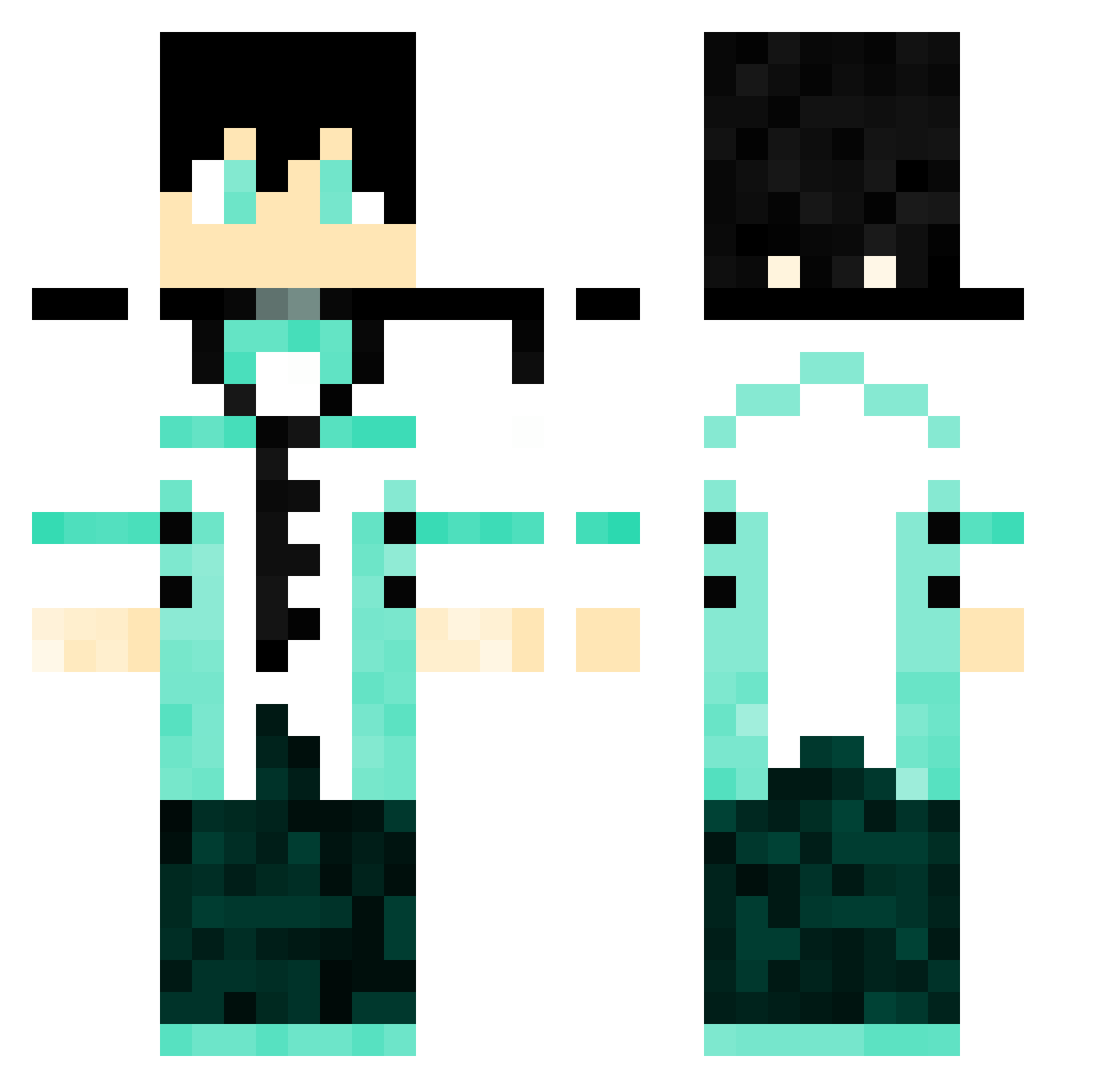 RealRamiasu Minecraft skin, front and back view