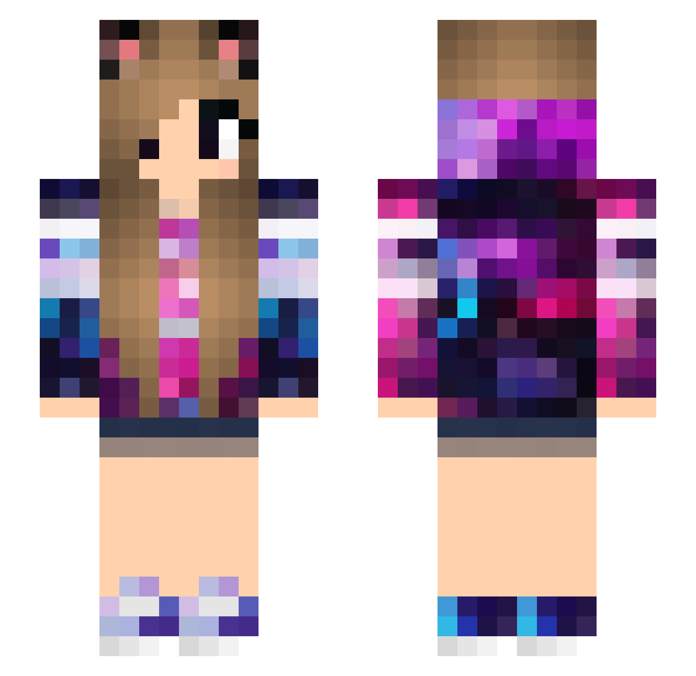 Tehren Minecraft skin, front and back view