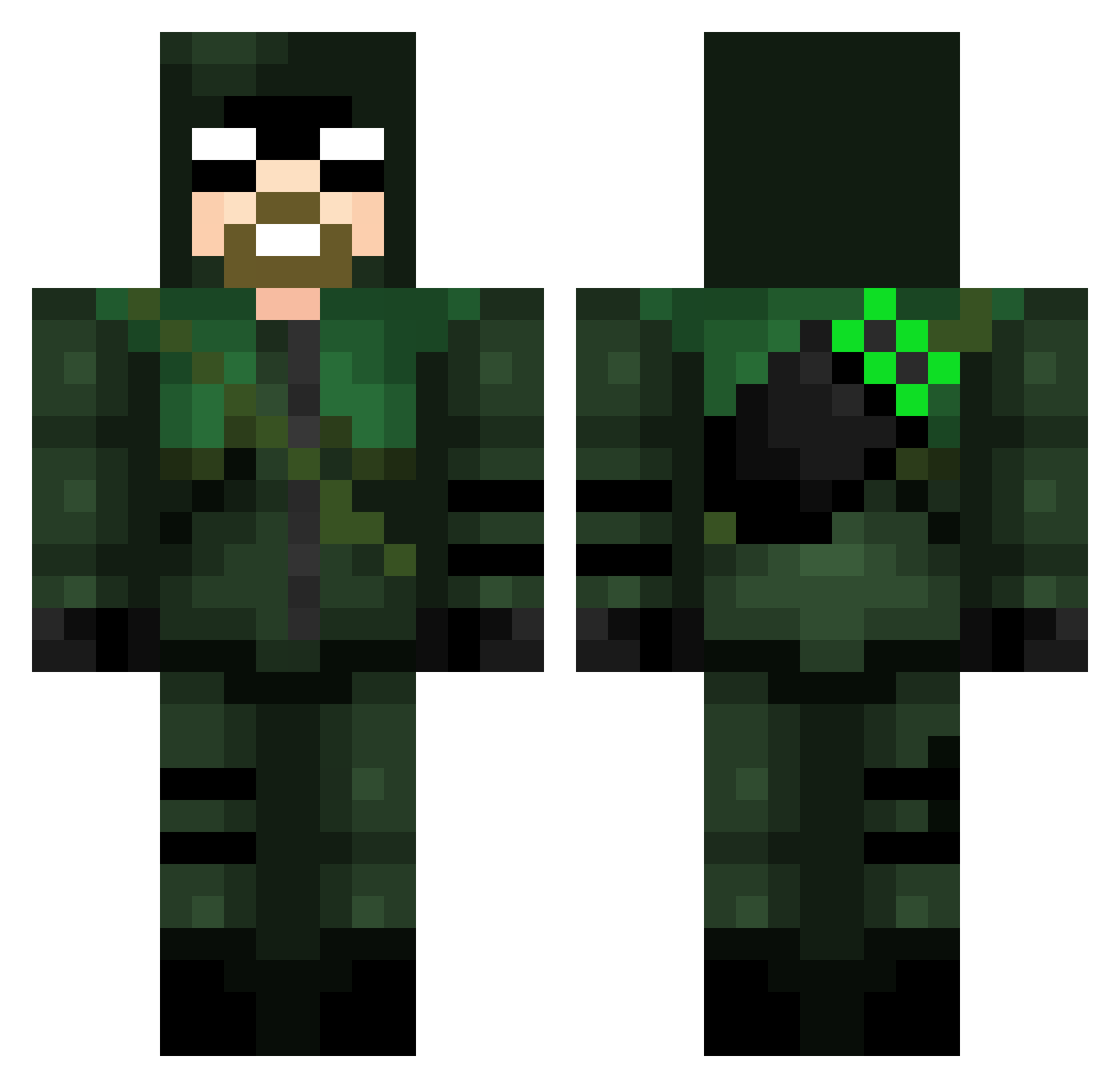 Geekology56 Minecraft skin, front and back view