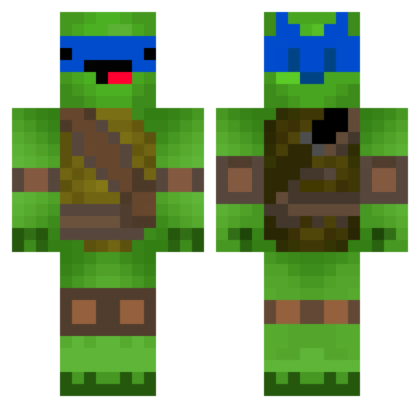 Elie Minecraft skin, front and back view