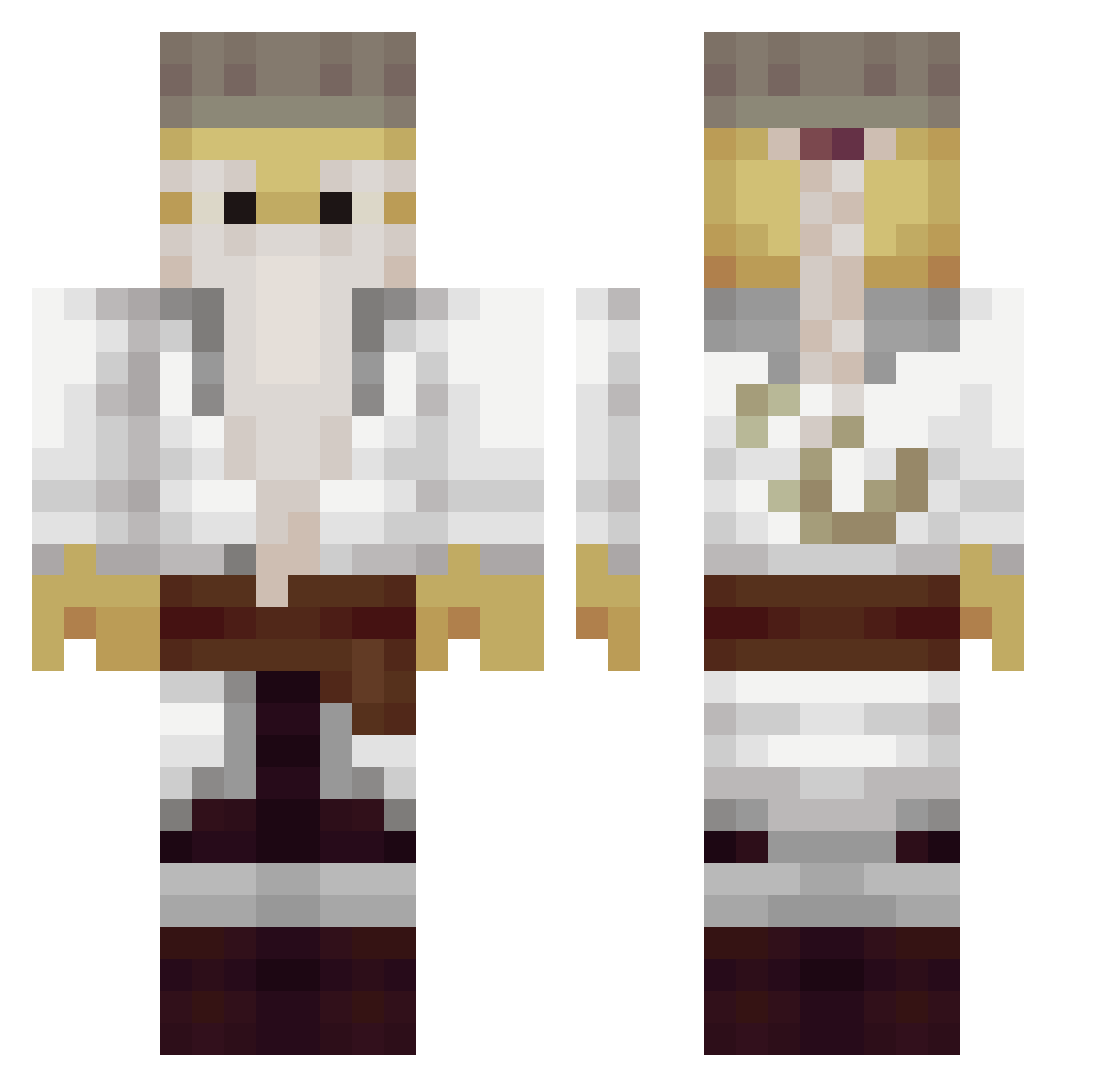 Toby_72 Minecraft skin, front and back view