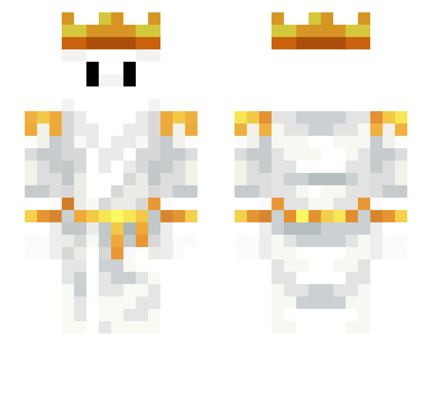 xMedias Minecraft skin, front and back view
