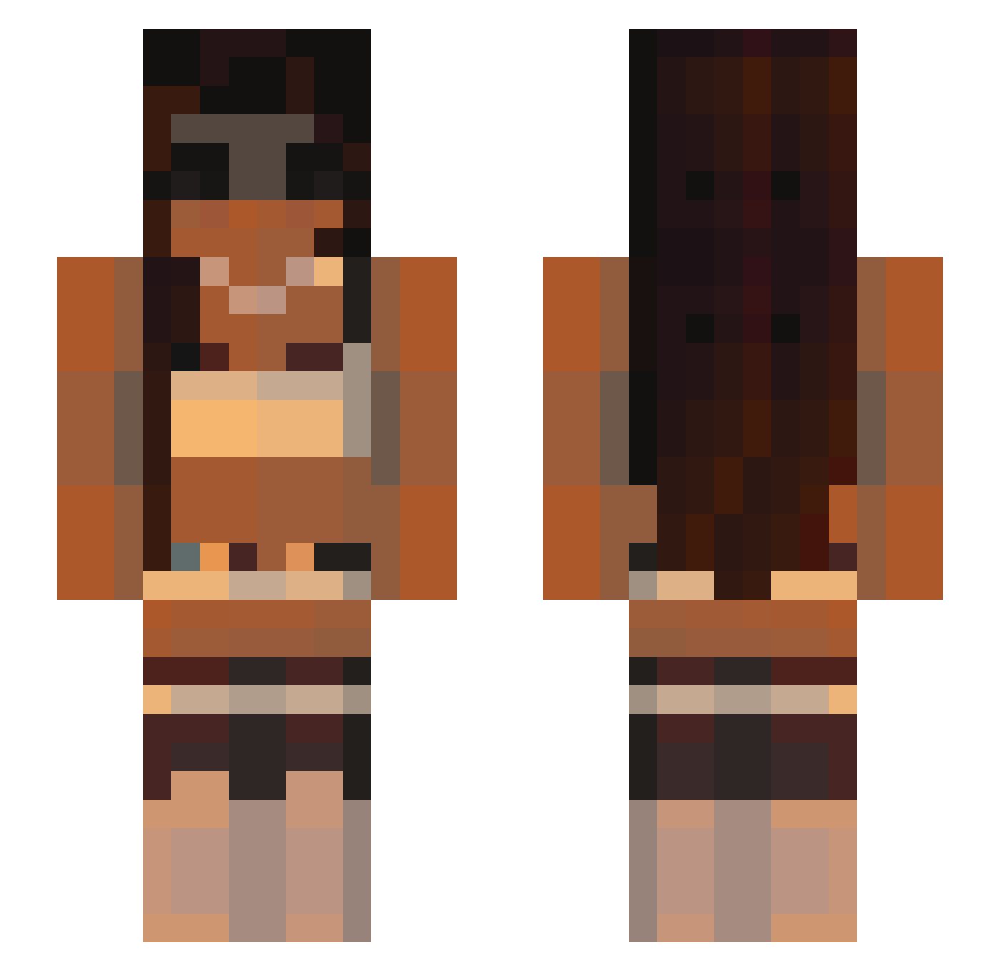 deafromantics Minecraft skin, front and back view