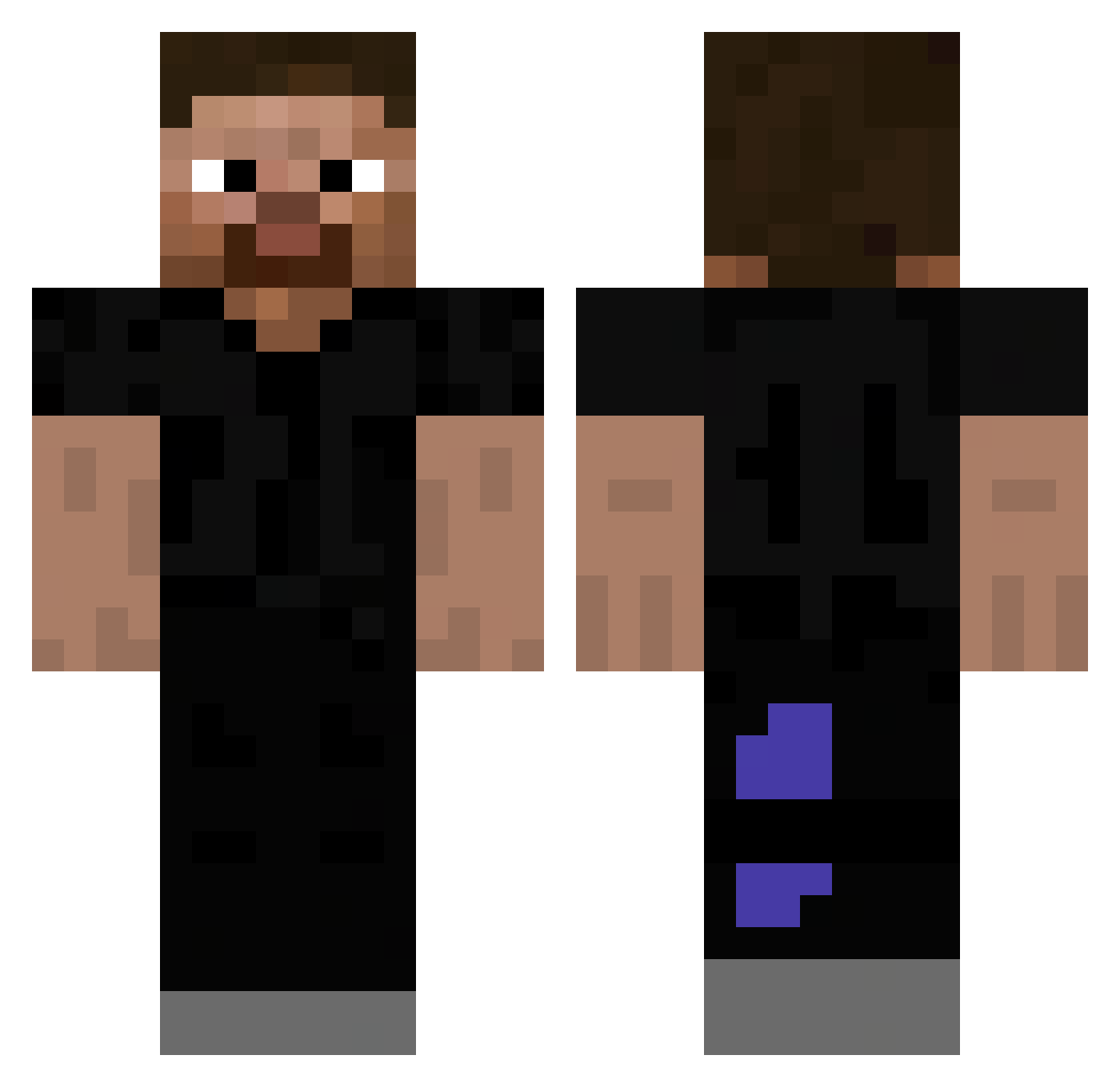 mrclodz Minecraft skin, front and back view
