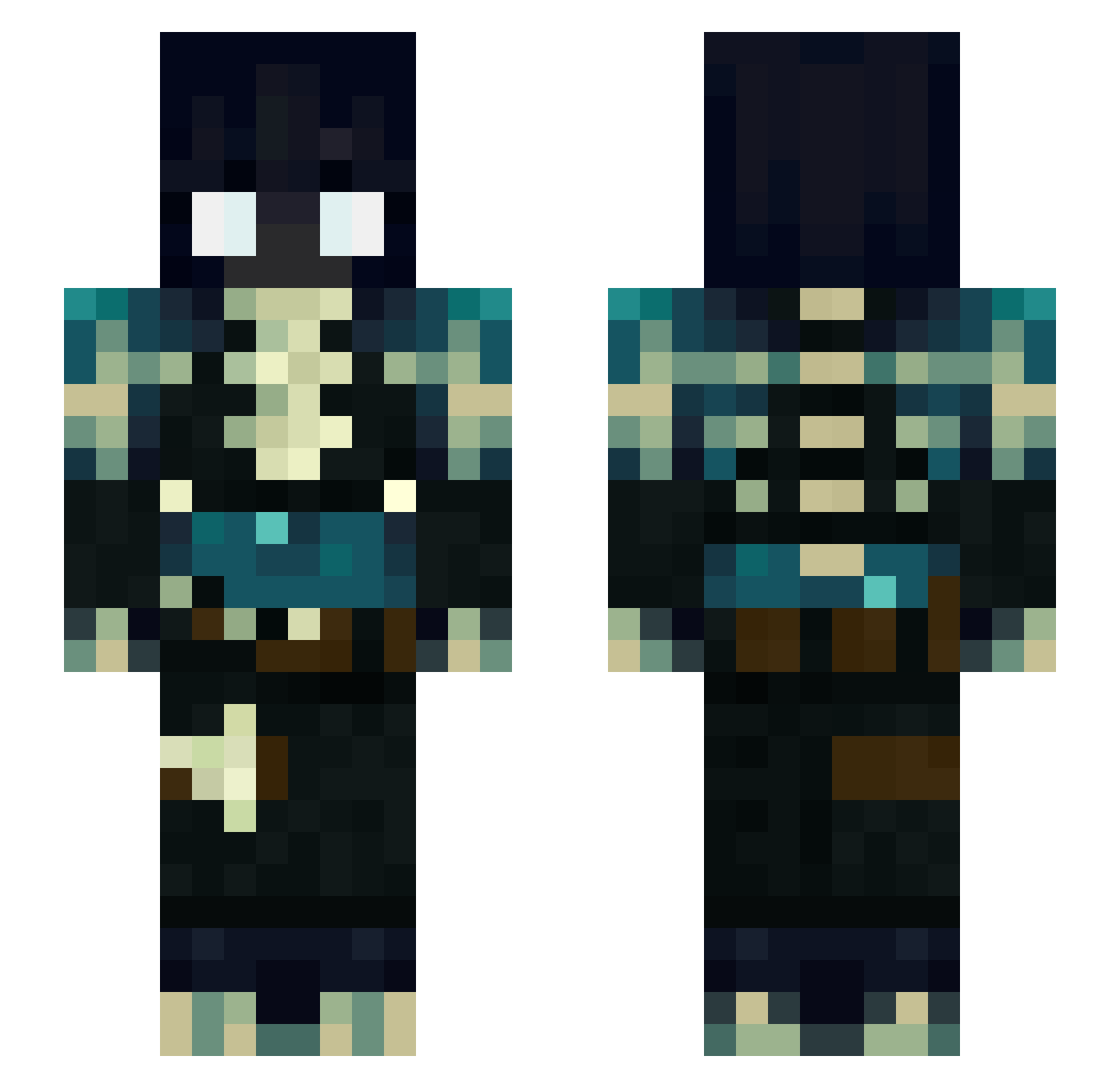 ItzXKE Minecraft skin, front and back view