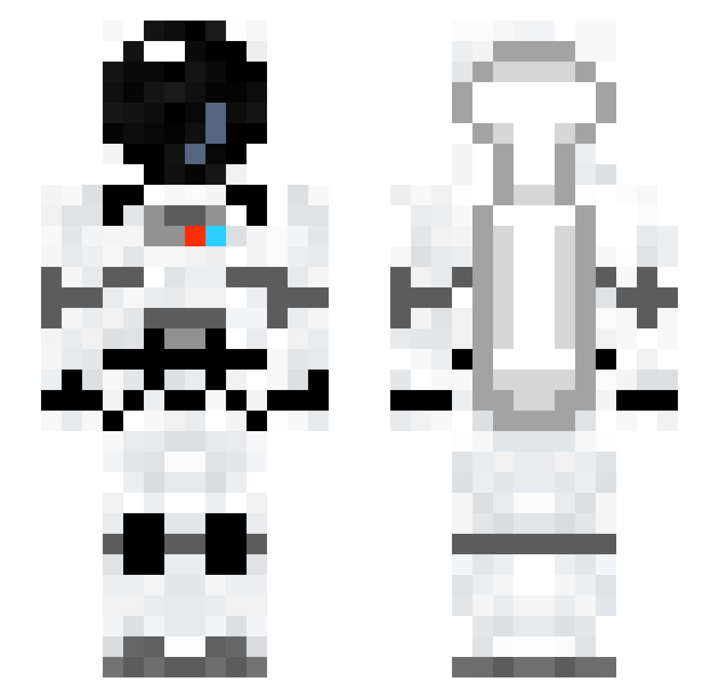 BryBreaksBlocks Minecraft skin, front and back view