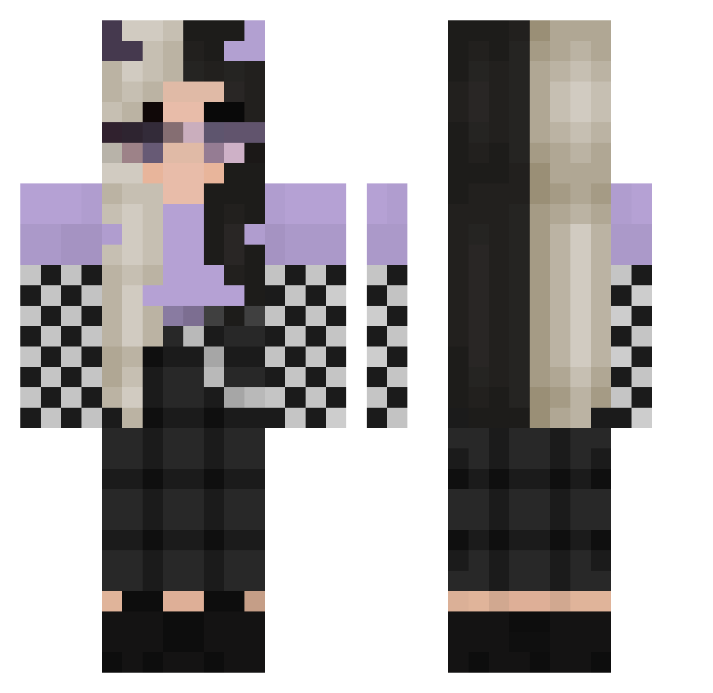 Shenpoi Minecraft skin, front and back view