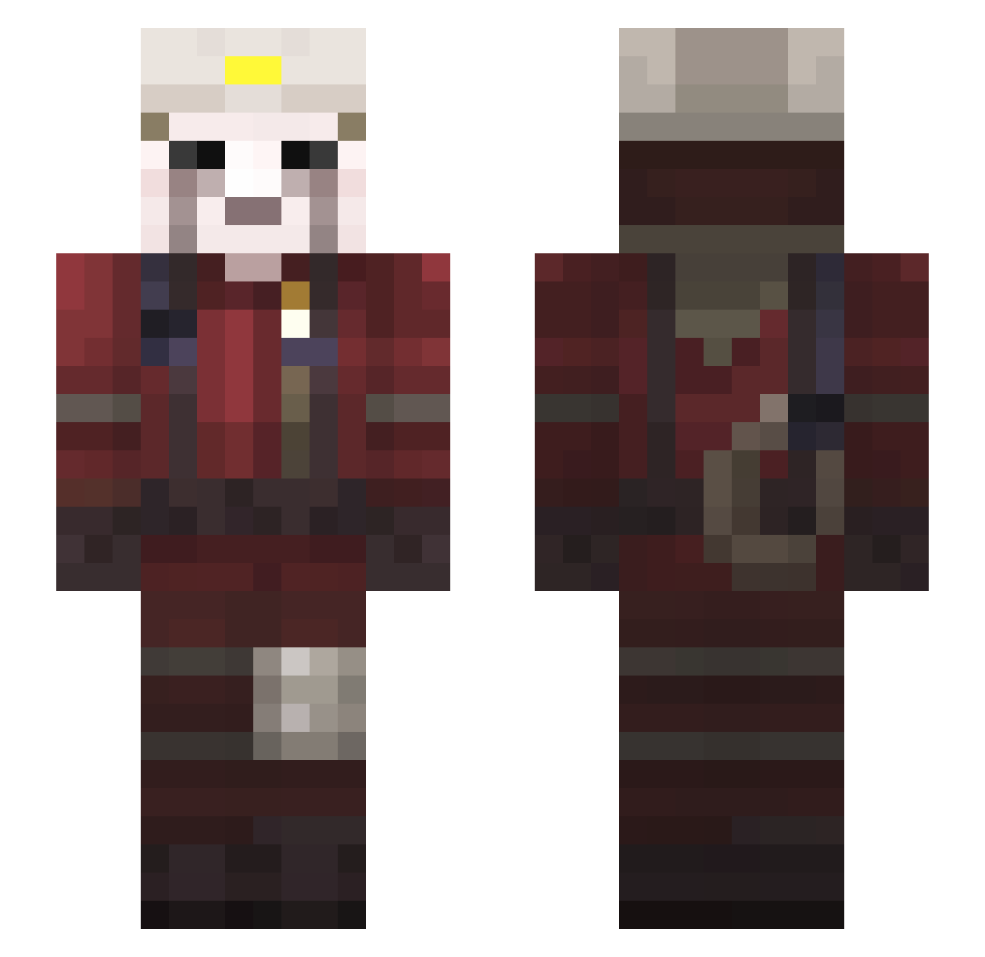 CaedusMC Minecraft skin, front and back view