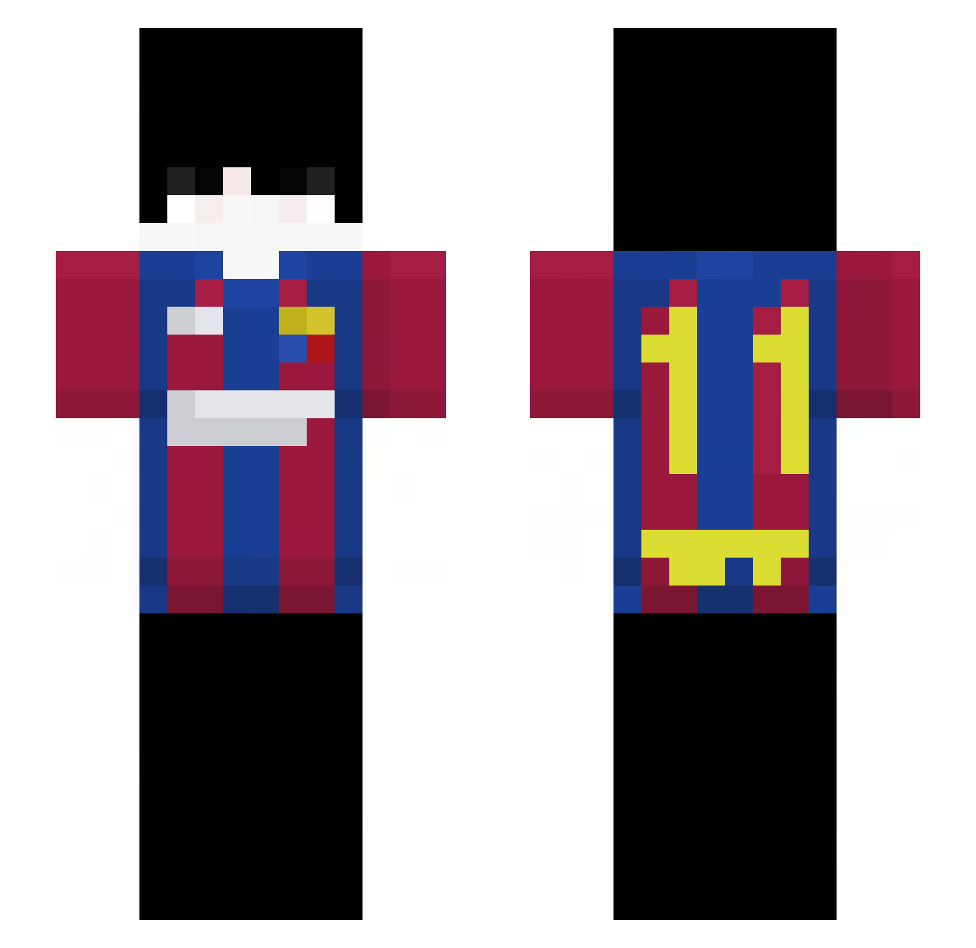 Uchuyaelproxd Minecraft skin, front and back view