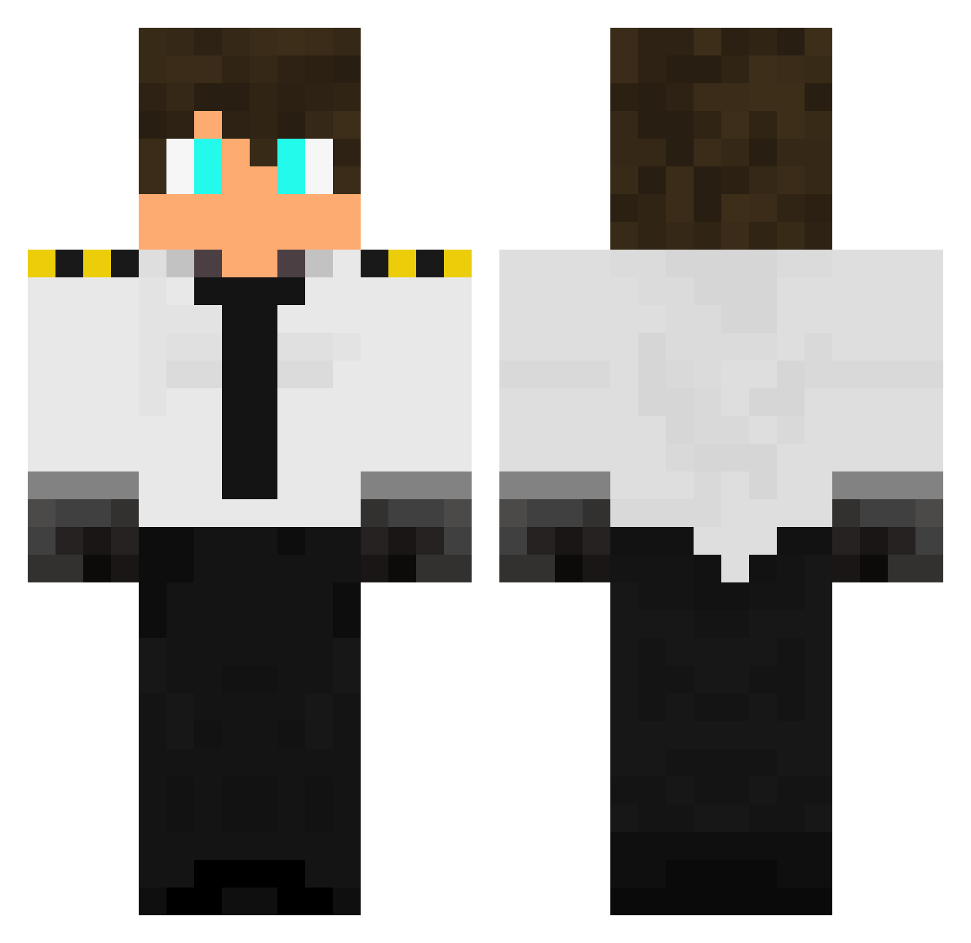 PilotDaniel Minecraft skin, front and back view