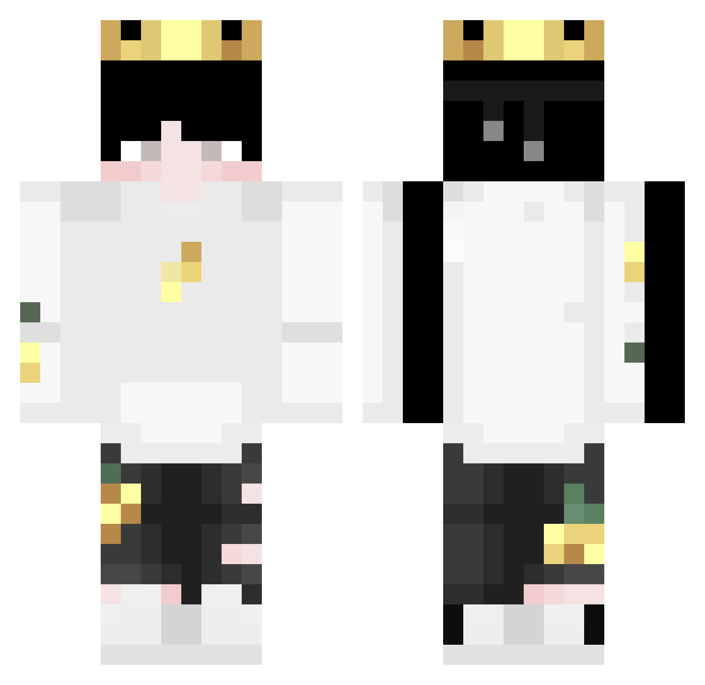 Adrien504 Minecraft skin, front and back view