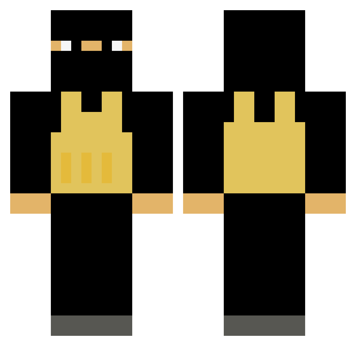ImOverr Minecraft skin, front and back view