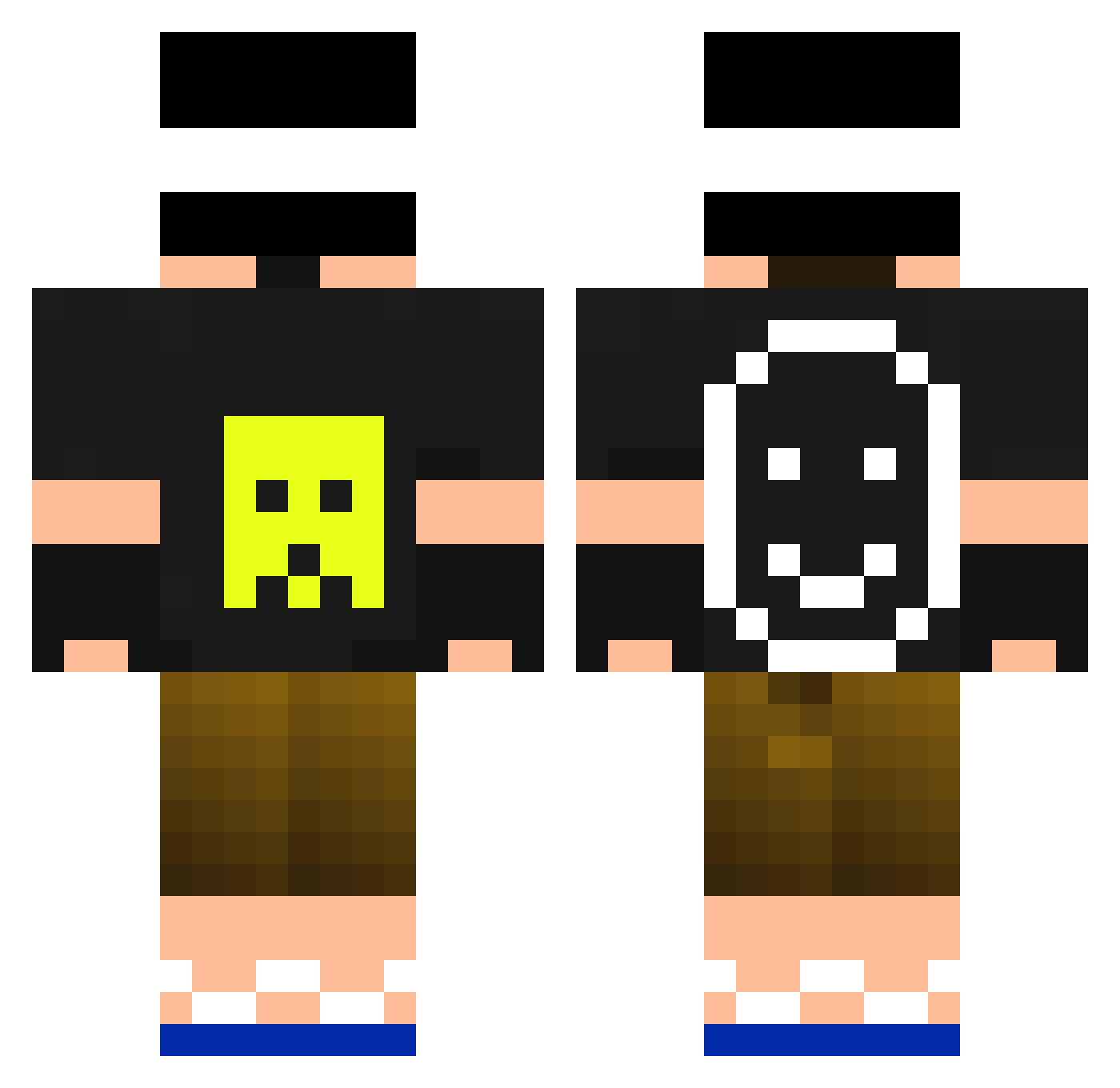 Rick370X Minecraft skin, front and back view