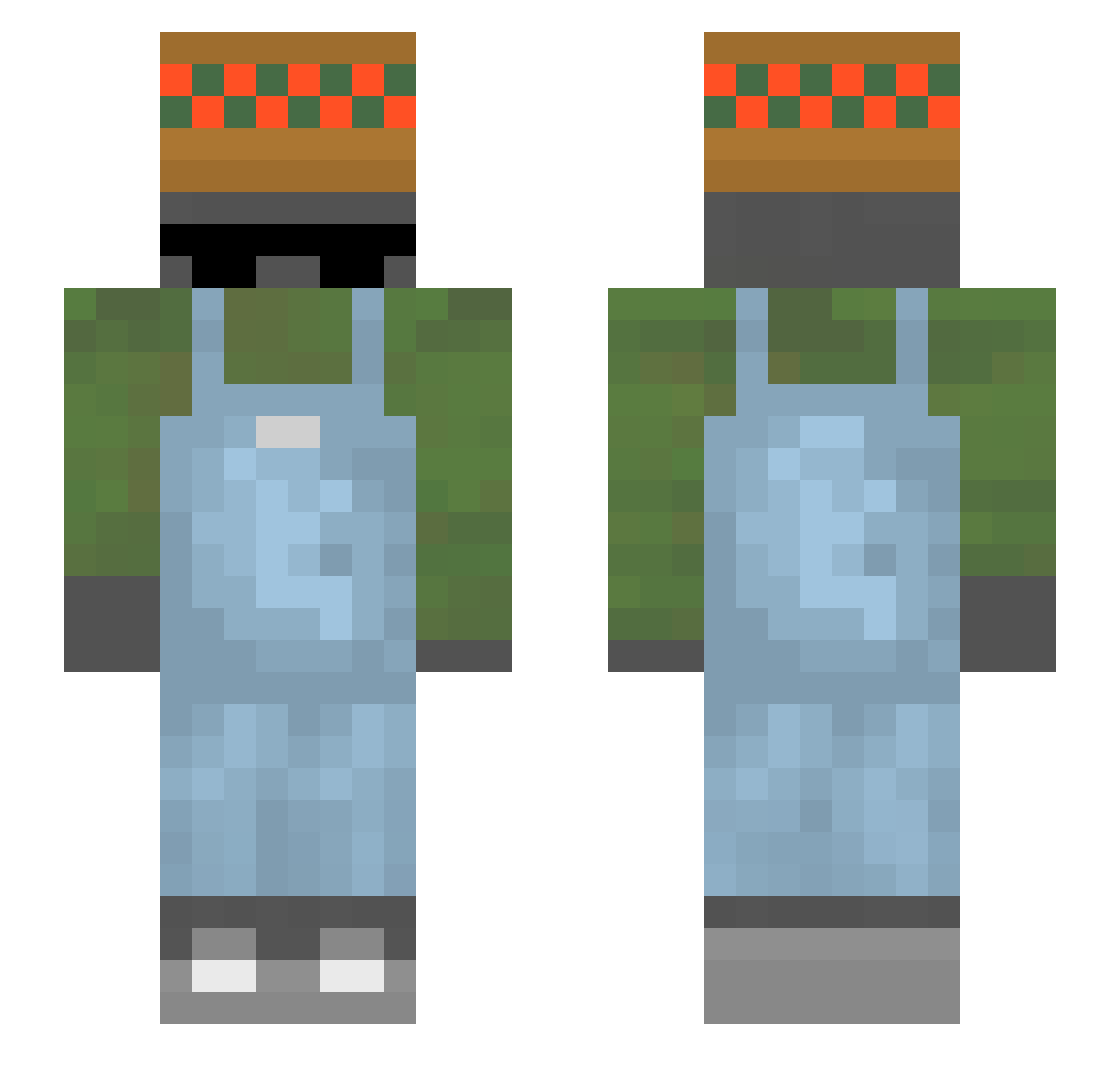 Screenbox Minecraft skin, front and back view