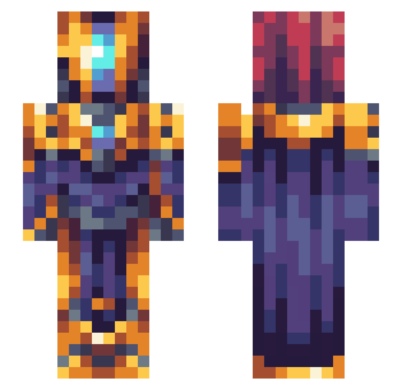 MrBig_Fidget Minecraft skin, front and back view