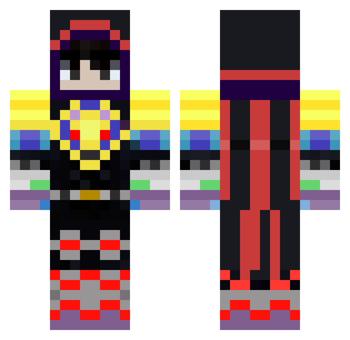 TOTE3650 Minecraft skin, front and back view