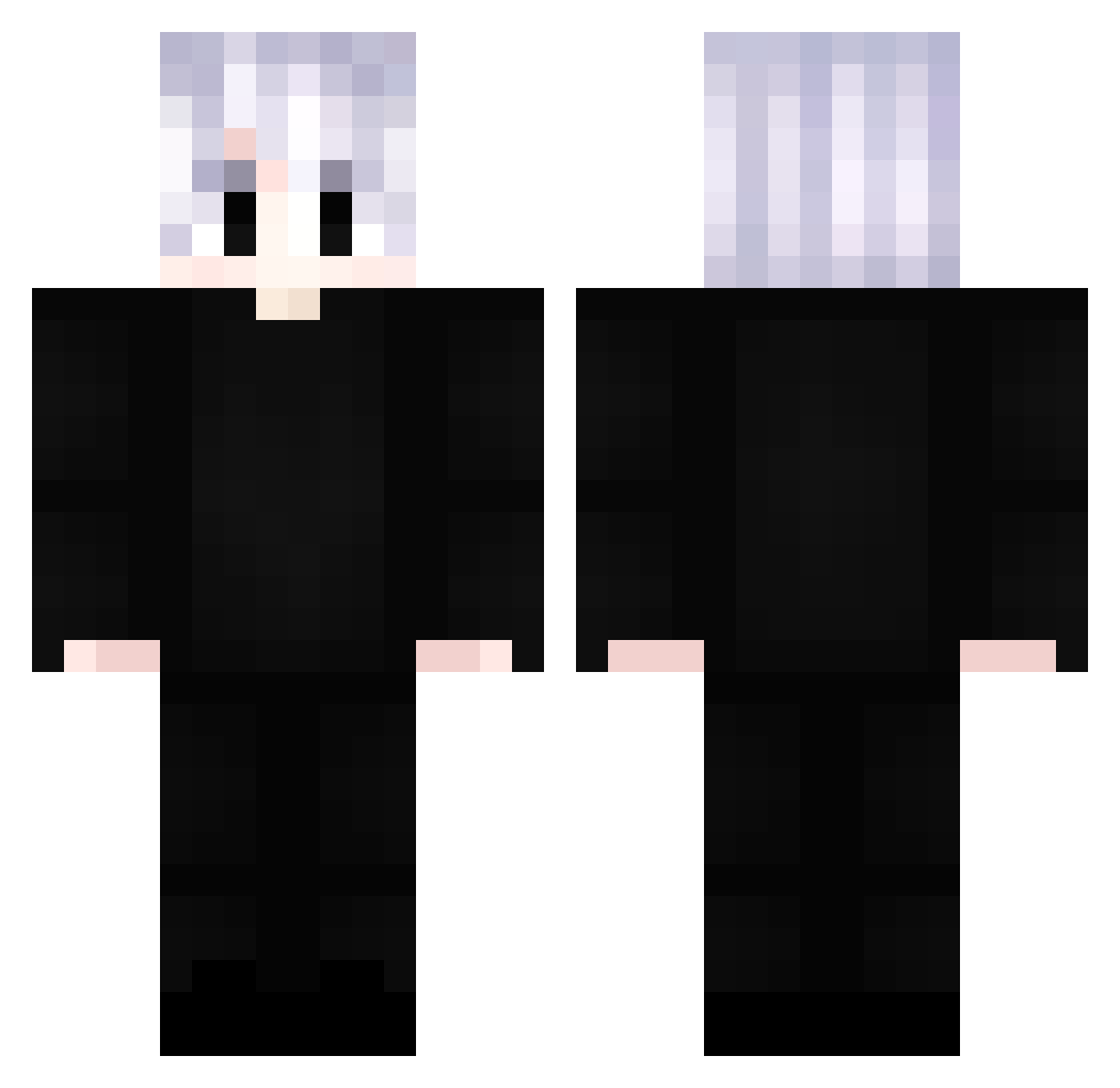 xtaej Minecraft skin, front and back view
