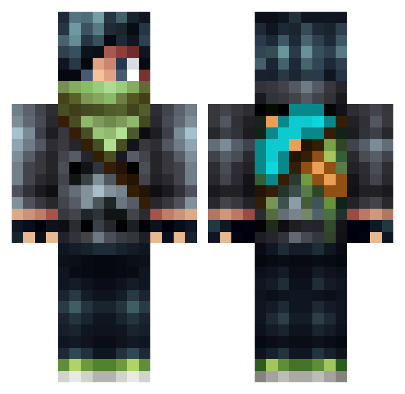 Oras Minecraft skin, front and back view