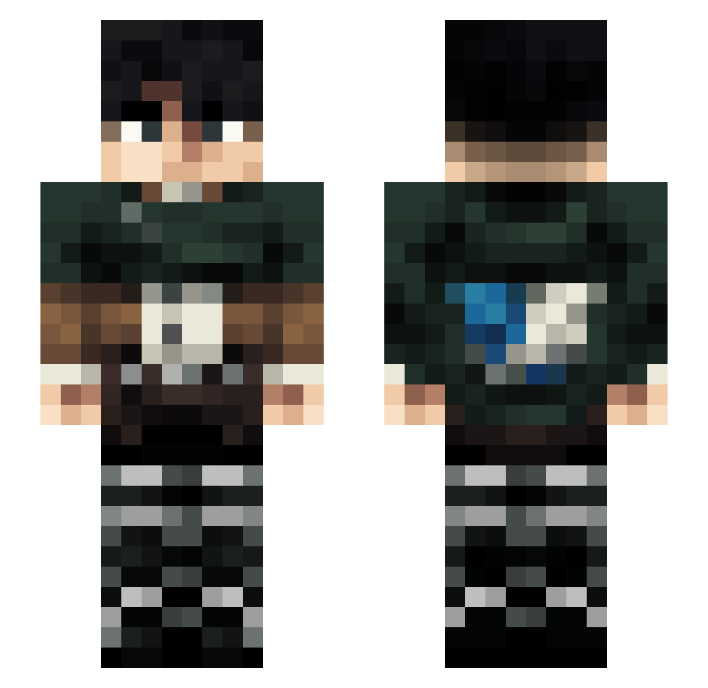 Teearepee Minecraft skin, front and back view
