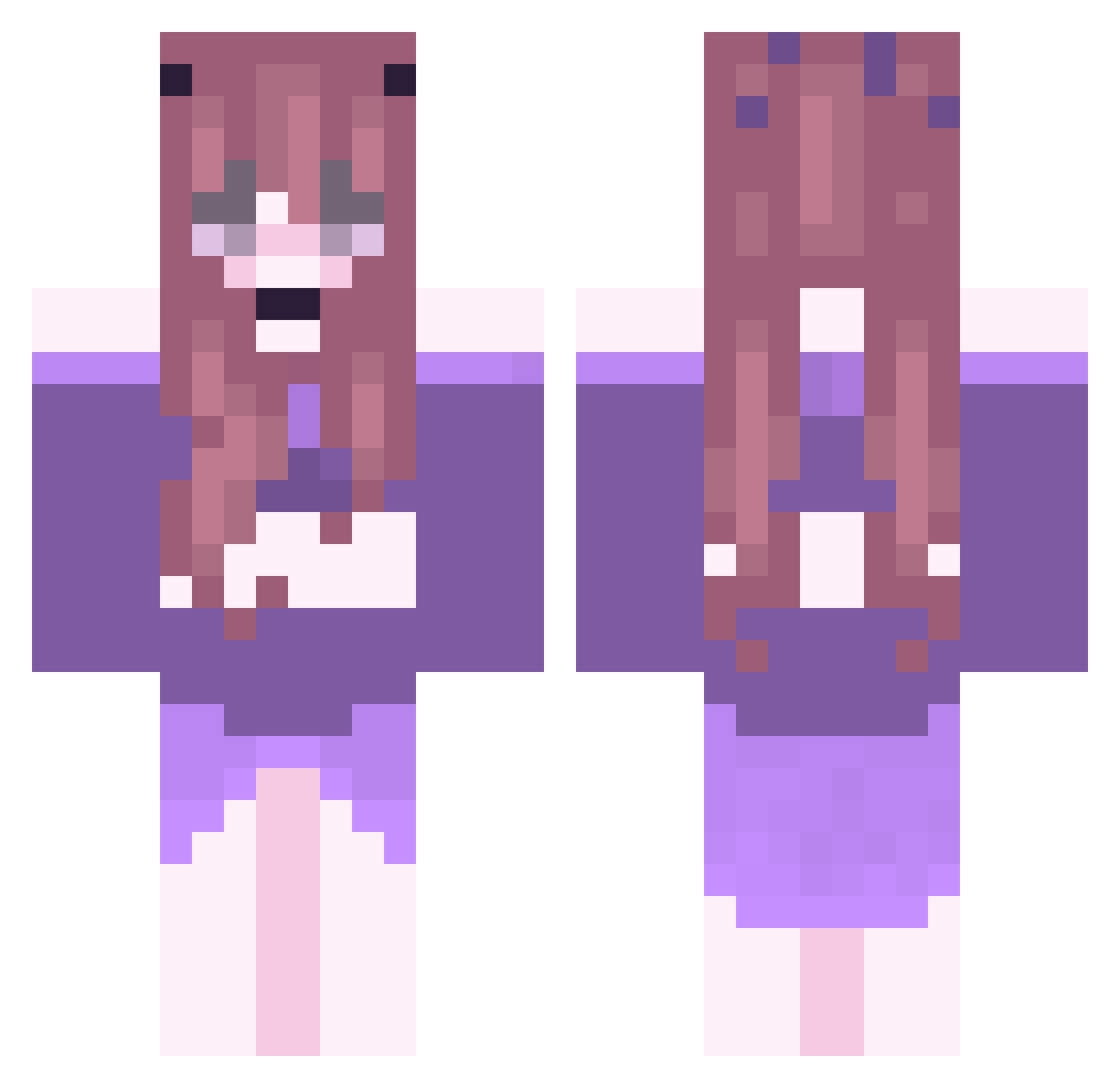Roxie_ Minecraft skin, front and back view