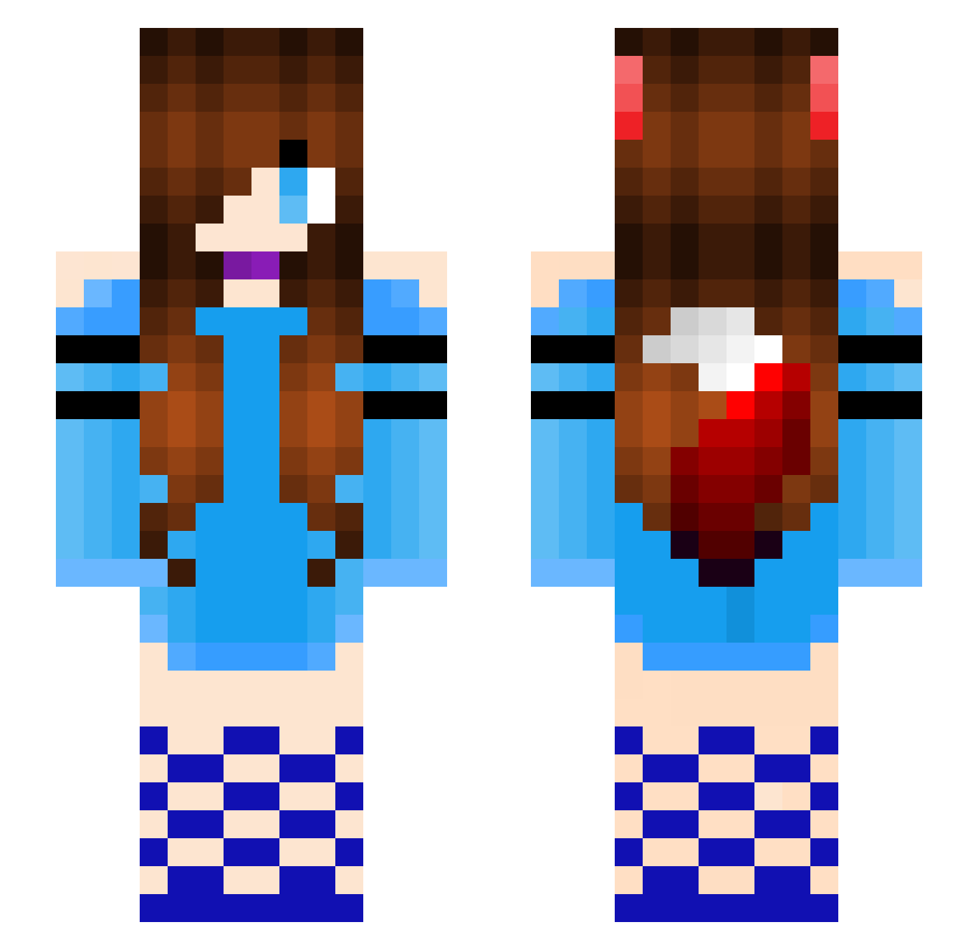 Evasive Minecraft skin, front and back view