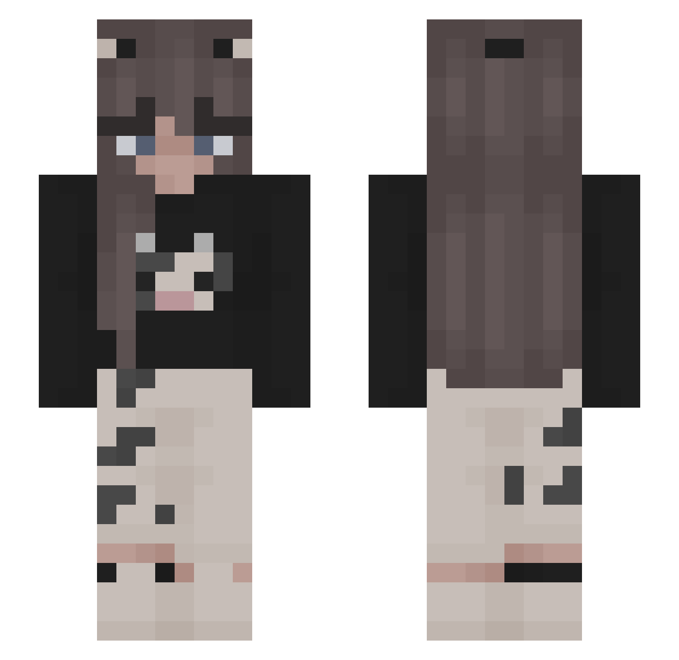 Elinor Minecraft skin, front and back view
