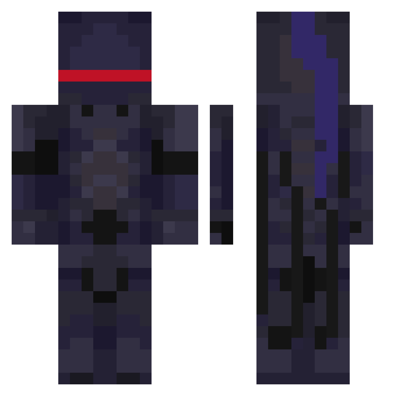 Novaruma9 Minecraft skin, front and back view