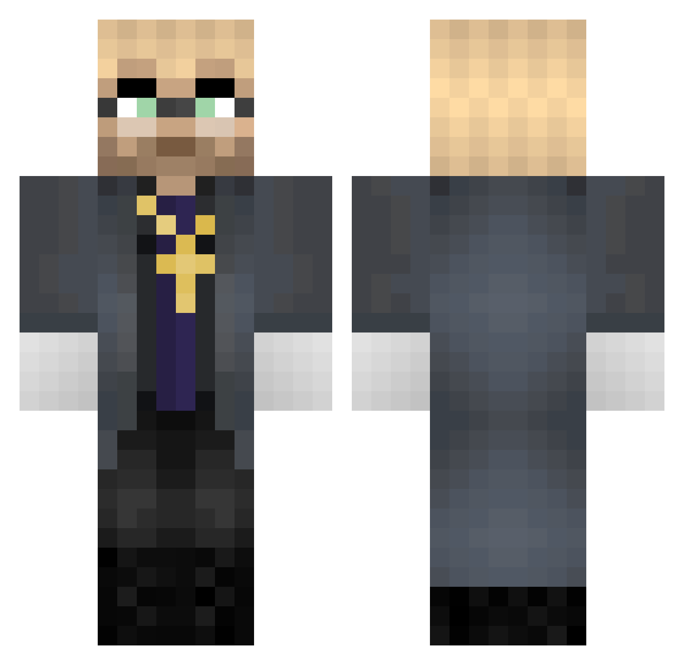 Cof12 Minecraft skin, front and back view