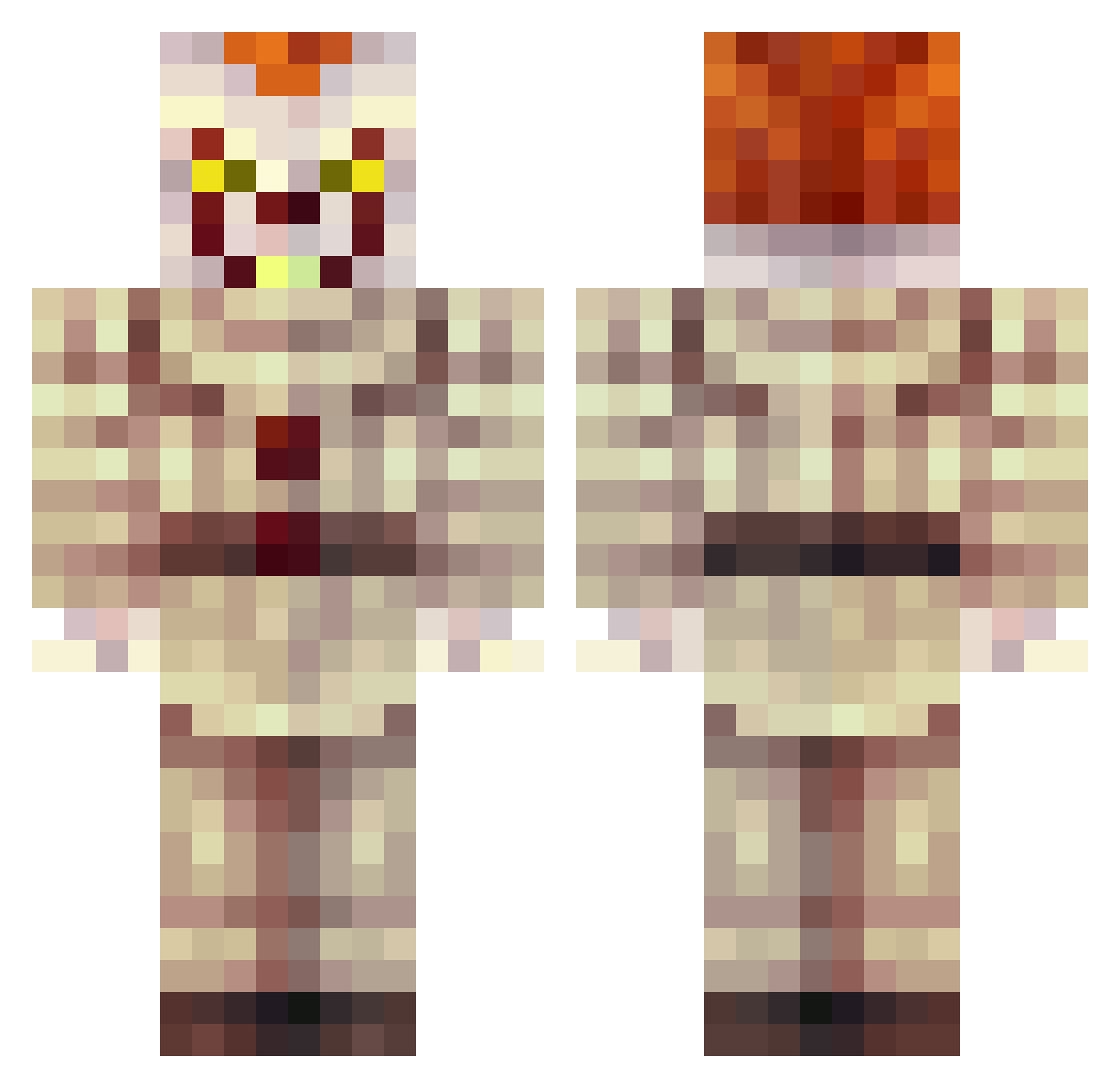 TheGreenBlue Minecraft skin, front and back view