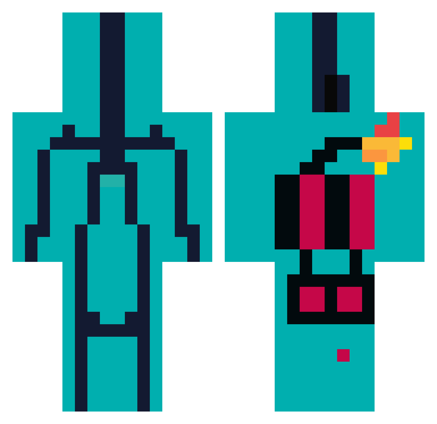 Parrot875 Minecraft skin, front and back view
